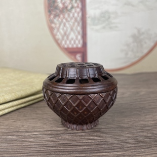 古玩杂项收藏鱼篓香炉摆件家居办公室桌面创意装饰品熏香炉