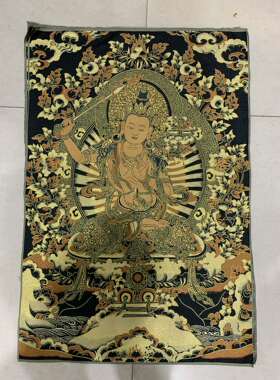 古玩杂项旧藏文殊菩萨挂画装饰画客厅书房茶室挂画