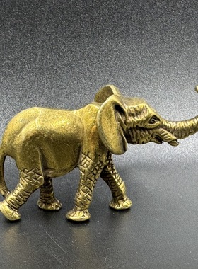 纯铜实心黄铜桌面摆件铜大象茶宠复古工艺品仿古装饰