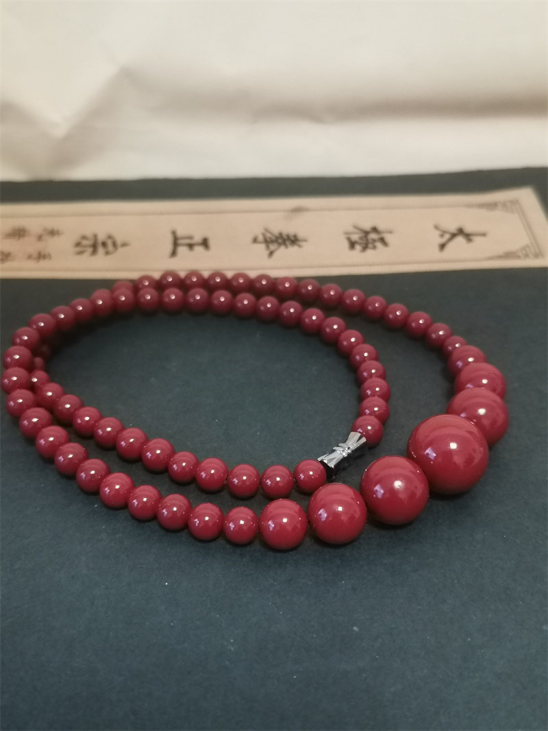 天然原矿紫朱砂圆珠锁骨链塔链男佛珠项链
