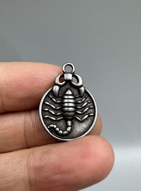 西藏藏传白利马铜莲师铁蝎吊牌小吊坠侧挂项链佛珠念珠配饰饰品