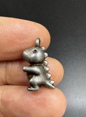 复古迷你小恐龙挂饰寒铁卡子侧挂吊坠文玩佛珠手串挂件配饰