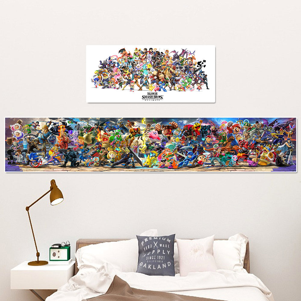 任天堂明星大乱斗全家福海报装饰画 布质防水帆布海报墙画画报