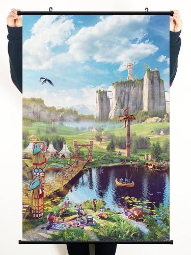 Yaxiu魔兽风景画挂画海报