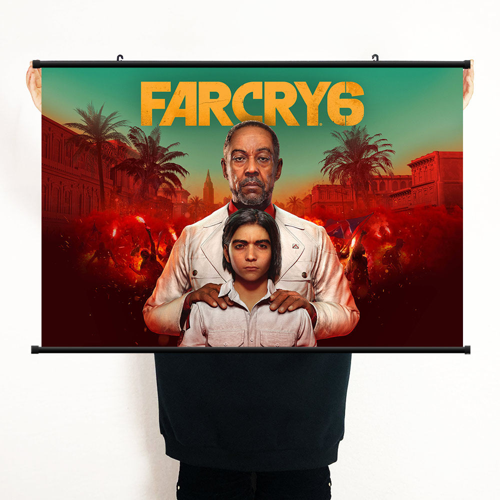 孤岛惊魂6游戏海报挂画 远哭6装饰画布质防水卷轴画墙画壁画画报