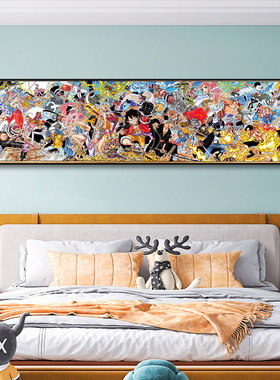大海贼百景海报装饰画 海贼王百景图路飞索隆乔巴大尺寸墙画画报
