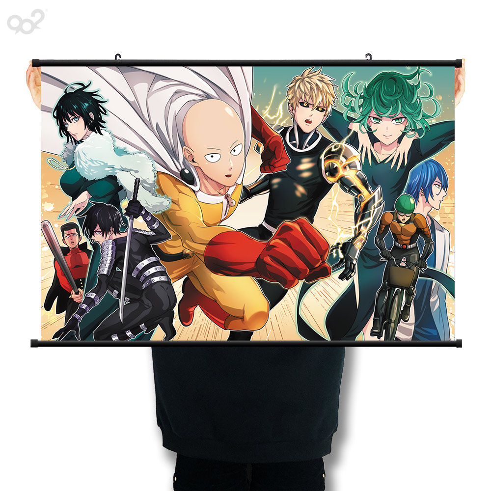 一拳超人海报 二次元动漫周边琦玉老师龙卷挂画卷轴画宿舍墙画报