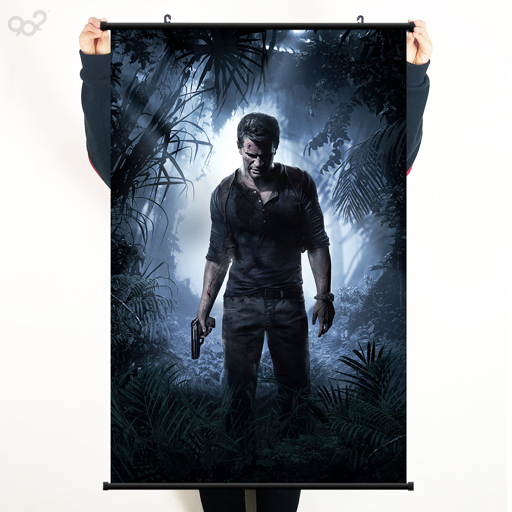 神秘海域海报 游戏周边德雷克神海4挂画卷轴画 寝室宿舍游戏画报