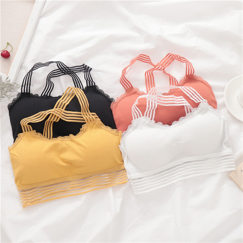 Real ~Real Price Underwear Women's Ring-free New Hong Kong Chic Sense Buttonless Beautiful Back Gathering Bra