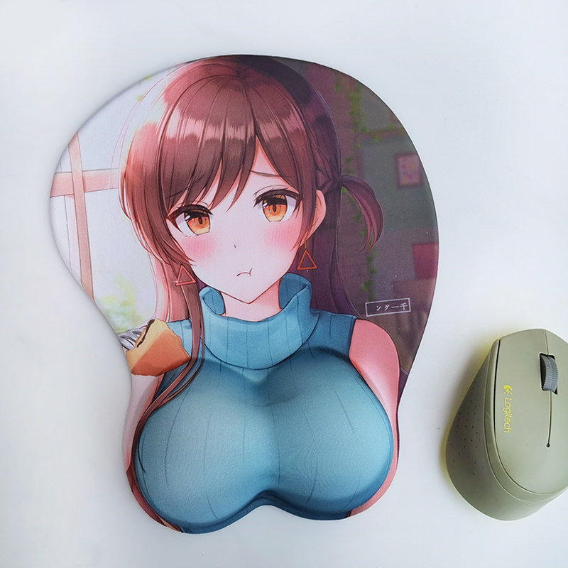 鼠标垫手腕垫高级出口装可订做定制作动漫租借少女友水原千鹤胶垫