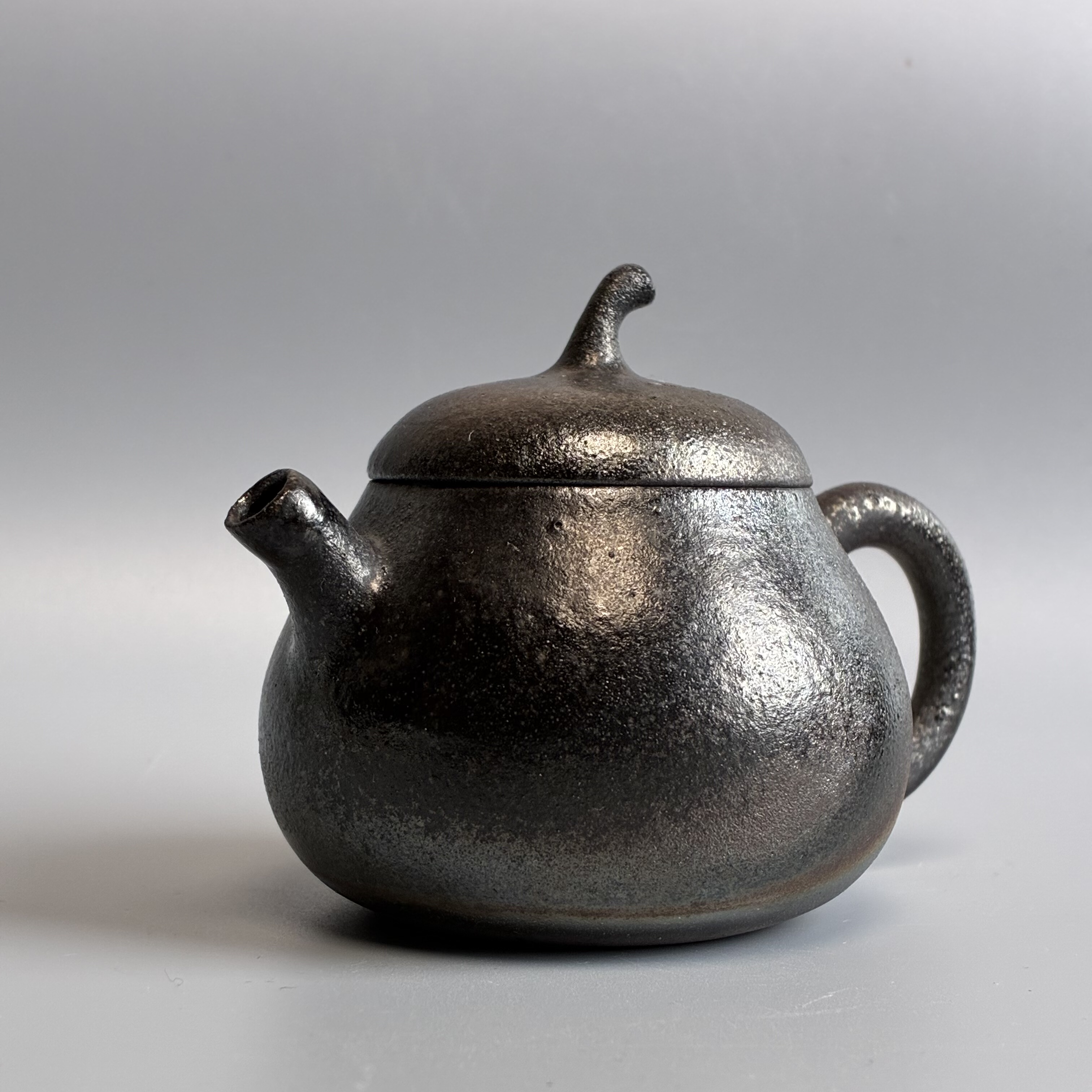 纯手工柴烧紫陶壶迷你小茶壶