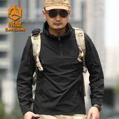 休闲战术机能风长袖 工装 运动外套 男士 昂垦春夏战术卫衣套头连帽衫