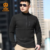 春夏款 运动套头衫 运动跑步登山服 T恤男修身 垦户外战术德绒长袖