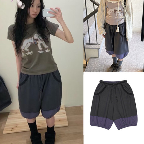 现货！coyseio松弛感抽绳灯笼裤韩国26夏新款休闲中裤五分裤女