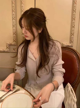 现货！ounce亚麻针织开衫韩国26夏季新款修身显瘦微透防晒外套女