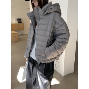 纯色百搭连帽拉链外套女 新款 陆续 90鸭绒排骨羽绒服韩国2025冬季