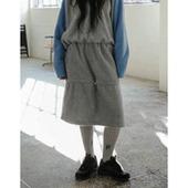 秒发 小众设计感韩国2026新款 d休闲抽绳松紧腰摇粒绒半身裙女