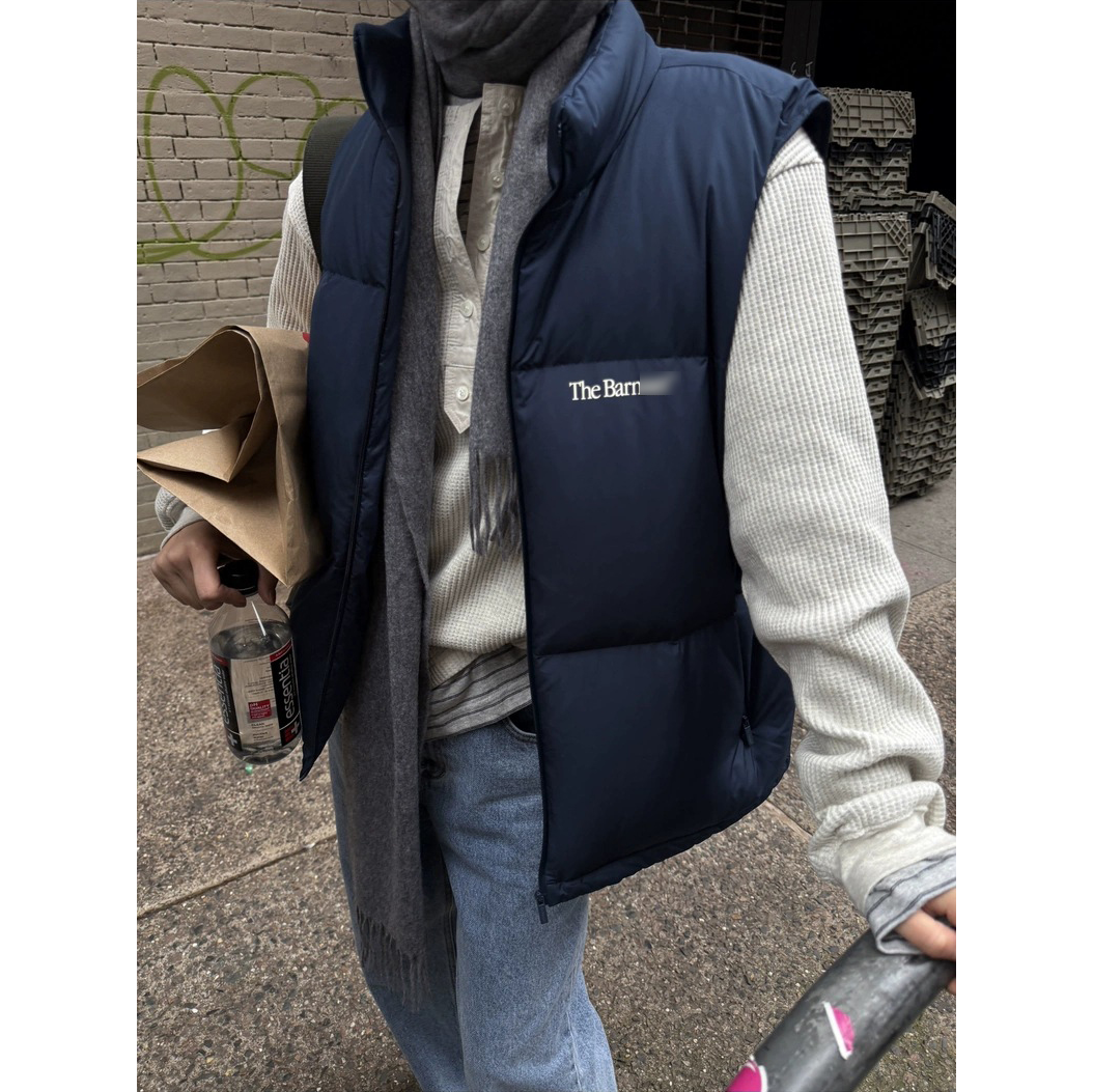 陆续！羽绒马甲25冬季新款韩国设计师保暖立领90鸭绒拉链短外套女