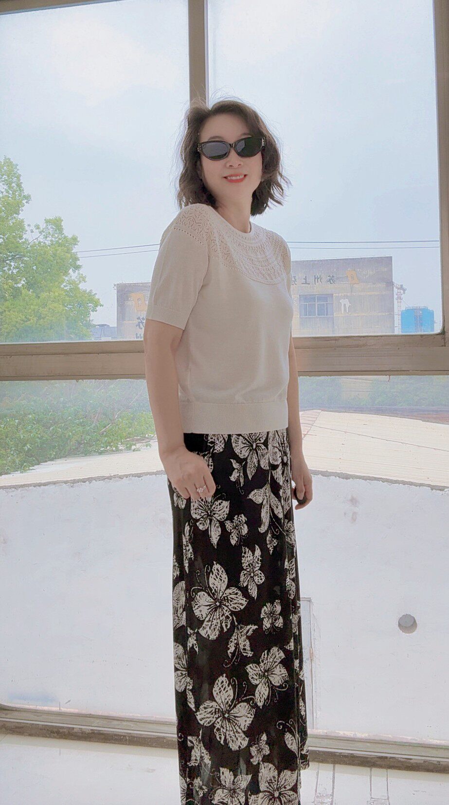 6197春夏桑蚕丝亚麻镂空针织衫透气凉快舒适短袖T恤衫 镂空唯美