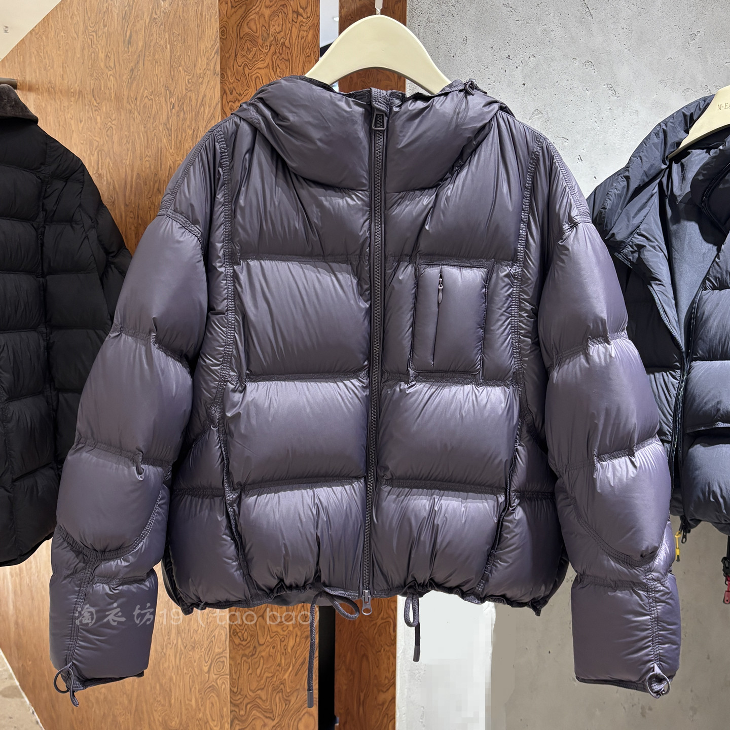 休闲短款小个子连帽鸭绒羽绒服女