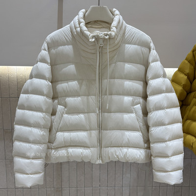 休闲短款立领90白鸭绒羽绒服女冬