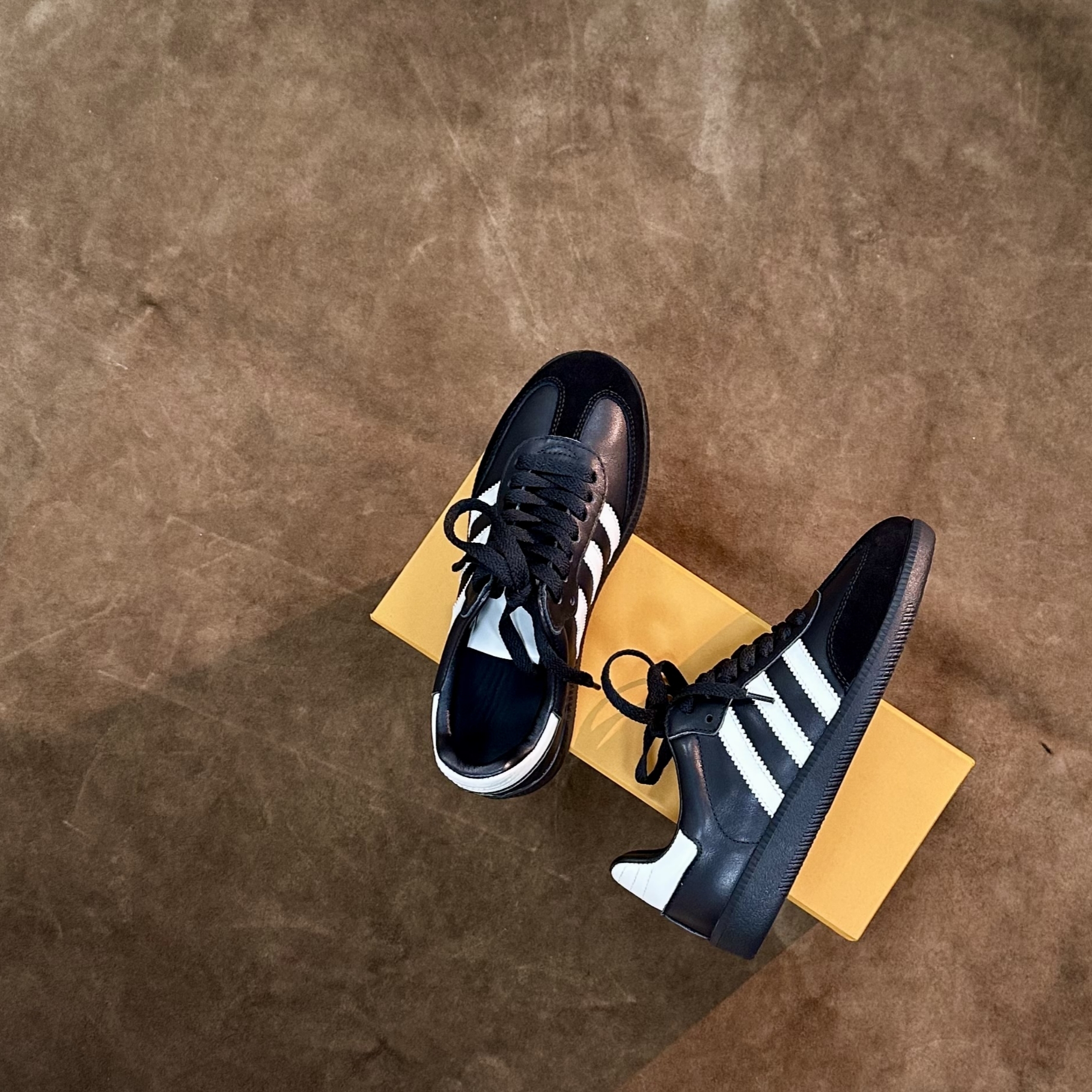 潮女时尚2025新款秋冬真皮德训鞋女平底复古黑色德训鞋板鞋运动鞋