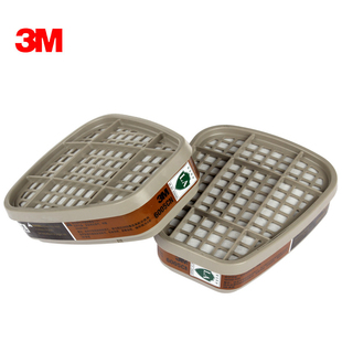3M6005CN面罩滤毒盒甲醛有机蒸气滤放毒盒活性炭盒6200面具滤毒罐