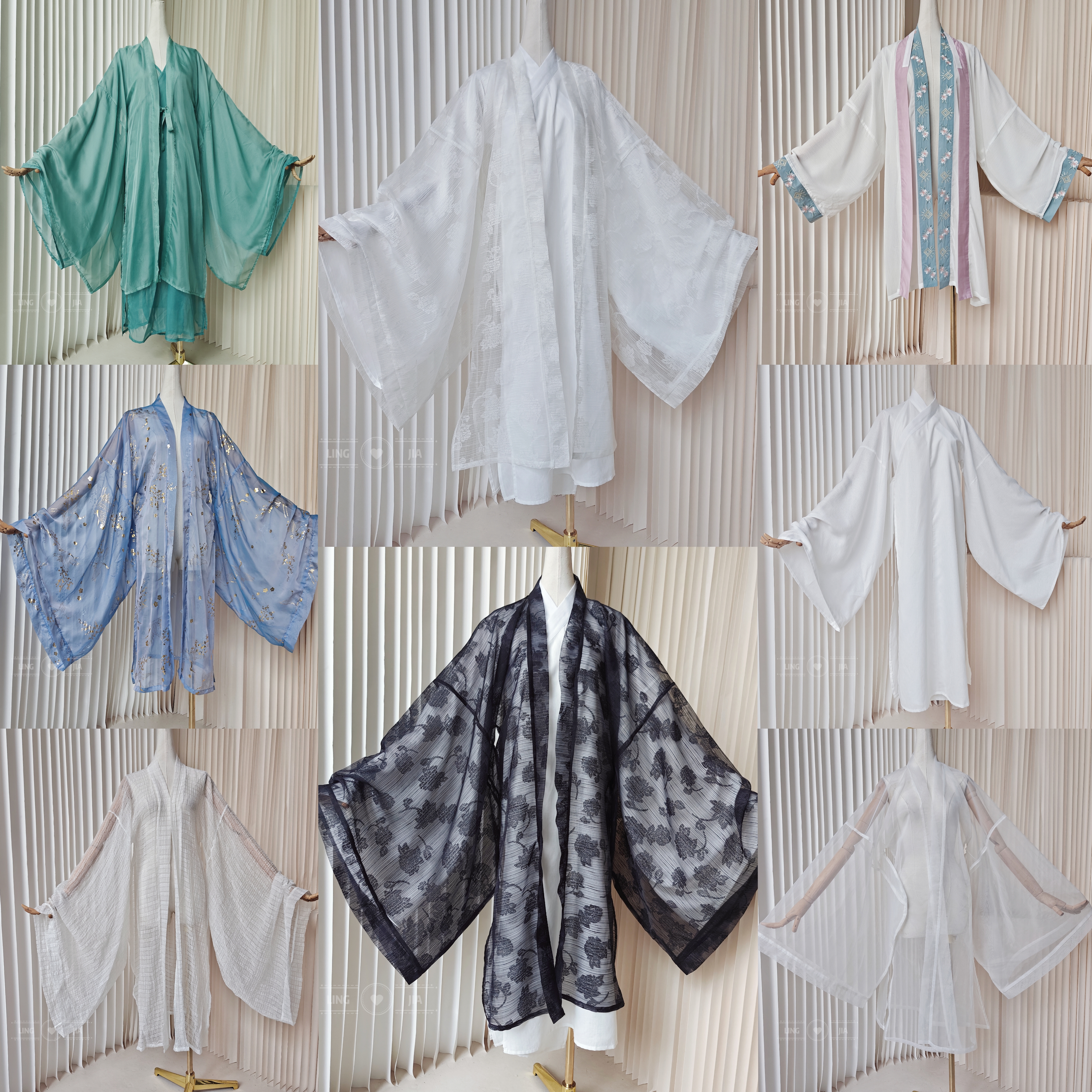 【聆家】汉服元素~重工刺绣提花杂款长袍内搭外搭系列~两件包邮