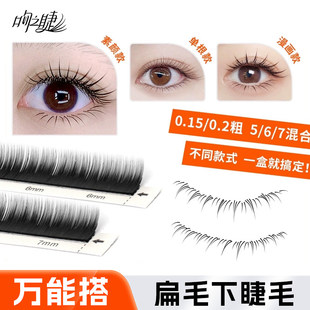 美睫店专用嫁接自然款 0.15 567混装 0.25单根超软下睫毛扁毛 0.2