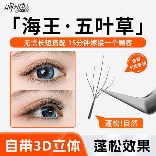 吻之睫海王五叶草加密块假睫毛