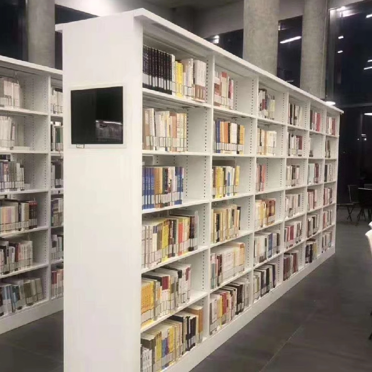 图书馆学校钢制书架单双面资料架图片