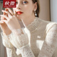 秋冬女装 上衣蕾丝衫 内搭高领打底衫 秋微喇叭袖 毛衣搭配假领子衬衫