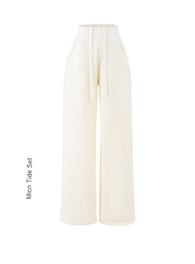 MICN休闲阔腿糯米裤子女冬季新款爆款加厚宽松bf慵懒风运动卫裤