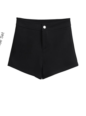 黑色下半身失踪西装短裤女夏季薄款高腰显瘦a字紧身弹力辣妹热裤