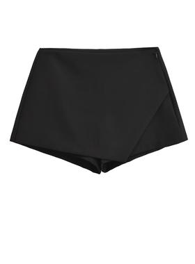 BM MICN美式低腰黑色西装短裙女初秋防走光裙裤短裤休闲半身裙子