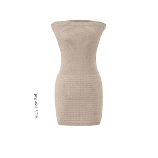 【曲线建构】纯欲气质修身包臀针织抹胸短裙女性感无袖包臀连衣裙