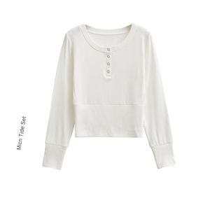 女休闲披肩ins上衣宽松T恤衫 小衫 MICN韩系简约风磨毛保暖长袖