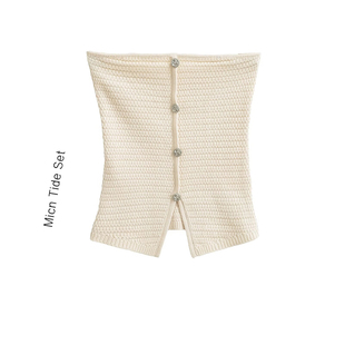 弥留爱丽丝针织抹胸上衣女春季性感修身显瘦打底内搭裹胸吊带背心