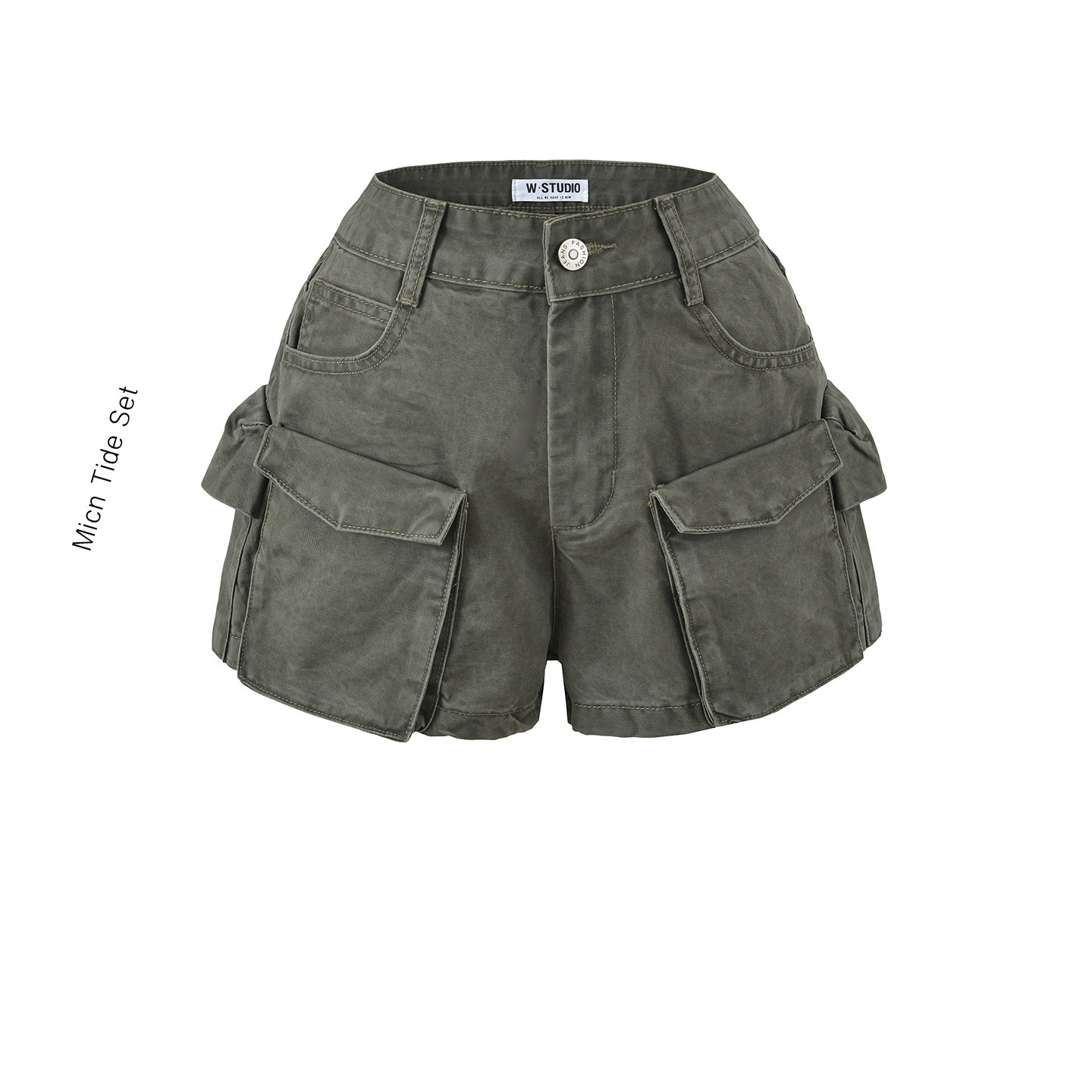 BM MICN复古工装牛仔短裤女夏季新款宽松显瘦多口袋阔腿热裤子,女装/女士精品,牛仔裤,淘宝优惠券,粉丝福利购,淘宝优惠卷