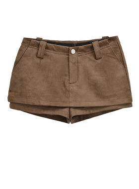 BM MICN咖色麂皮绒半身裙女秋冬新款A字巨好看包臀短裙美拉德裙裤