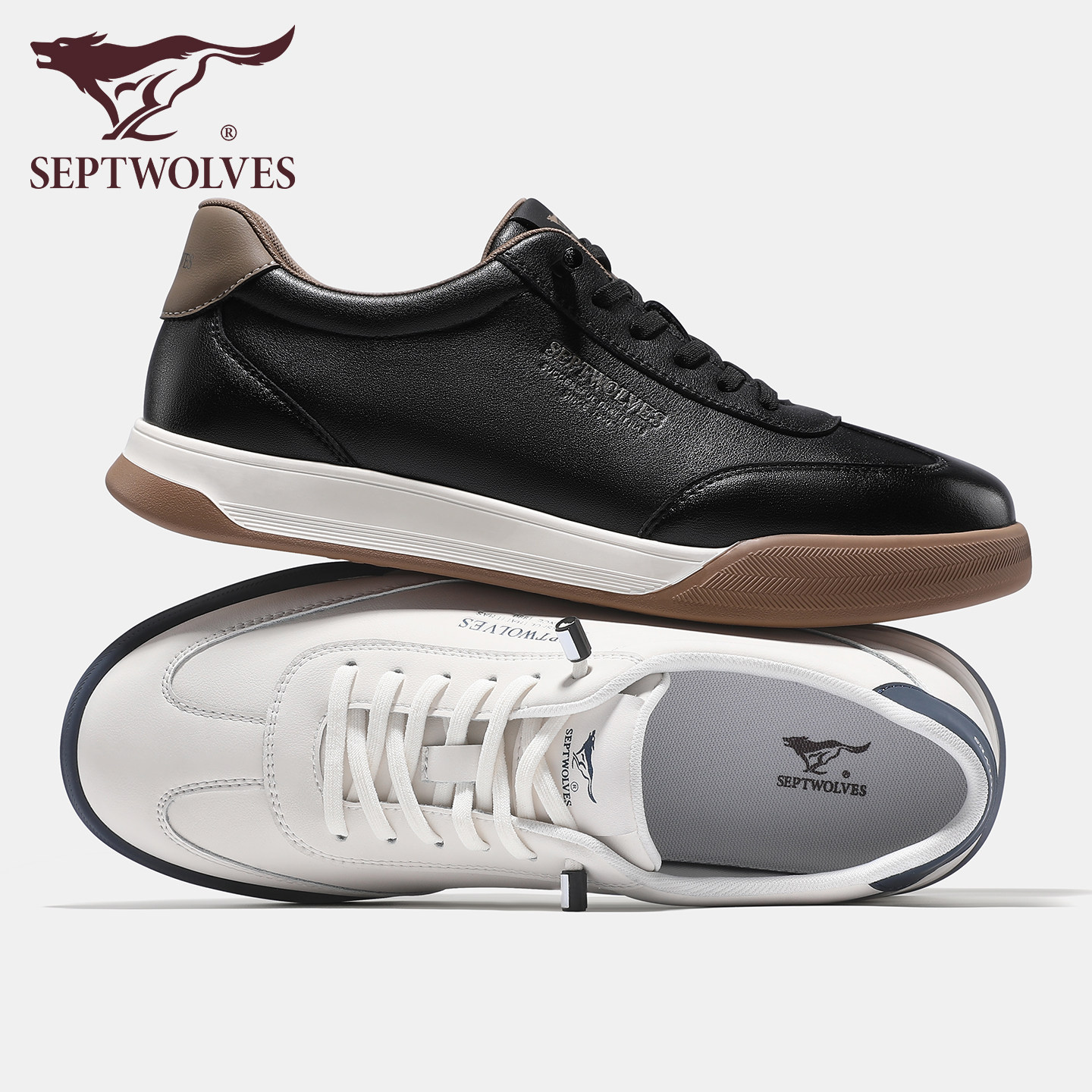 七匹狼男鞋2026新款德训鞋男士黑色休闲板鞋潮流百搭低帮透气男鞋,流行男鞋,德训鞋,淘宝优惠券,粉丝福利购,淘宝优惠卷