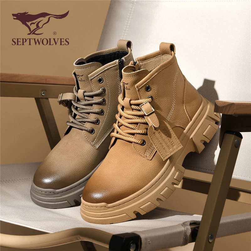 踢不烂男款大黄靴厚底骑行工装靴