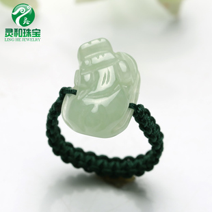 编织戒指正品 招财平安貔貅戒子 男女款 冰糯种A货翡翠玉貔貅戒指