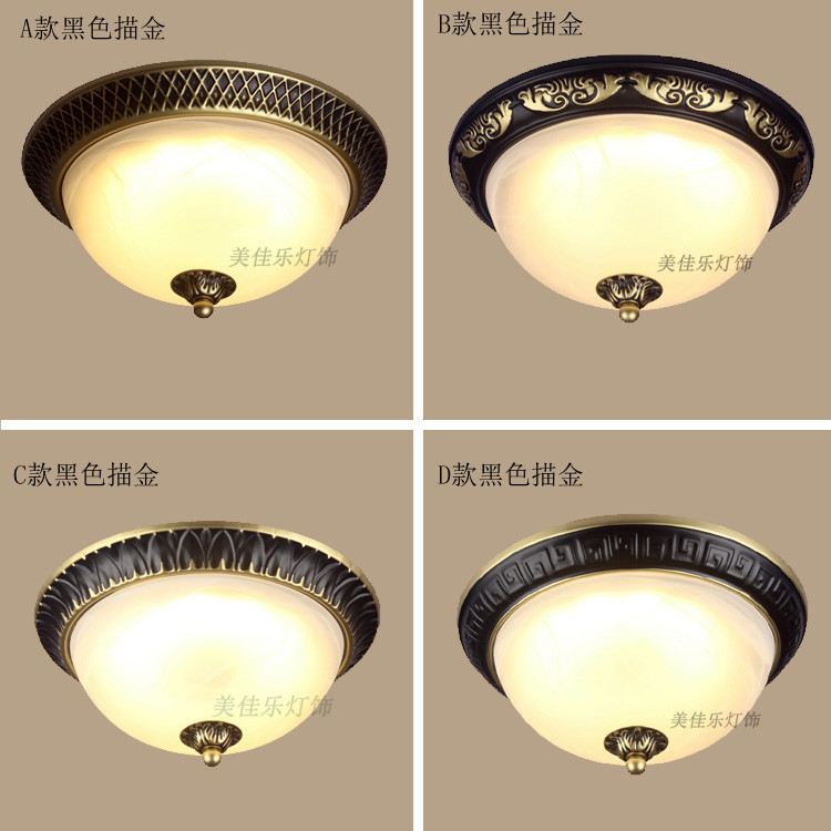 欧式吸顶灯卧室灯圆形简欧客厅过道灯LED玄关阳台灯灯饰美式灯具