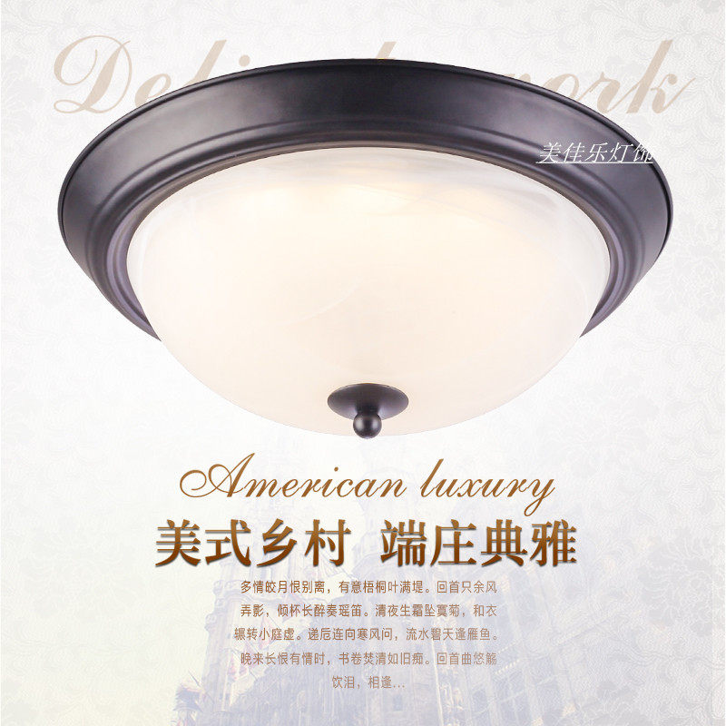 美式乡村吸顶灯阳台过道灯玄关走廊入户灯简约田园铁艺led吸顶灯