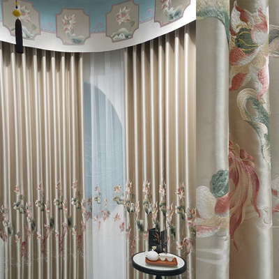 新中式高档刺绣别墅窗帘