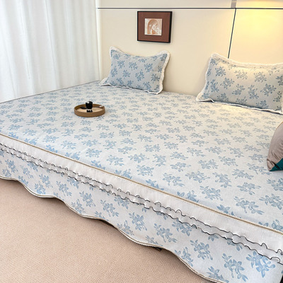 雪尼尔榻榻米床盖高级感轻奢炕盖四季通用被单件防滑跑床单可定制