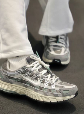 耐克/Nike P-6000 白银色网面复古缓震耐磨休闲跑步鞋 FN7509-029