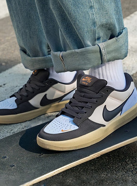 耐克/Nike SB Force 58 蓝黑低帮男子休闲耐磨板鞋 DV5477-102
