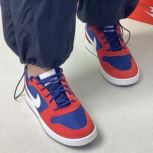 耐克/Nike Court 红蓝拼色低帮系带男款休闲耐磨板鞋 844881-401